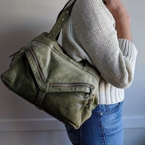 Botkier Trigger Medium Satchel green leather